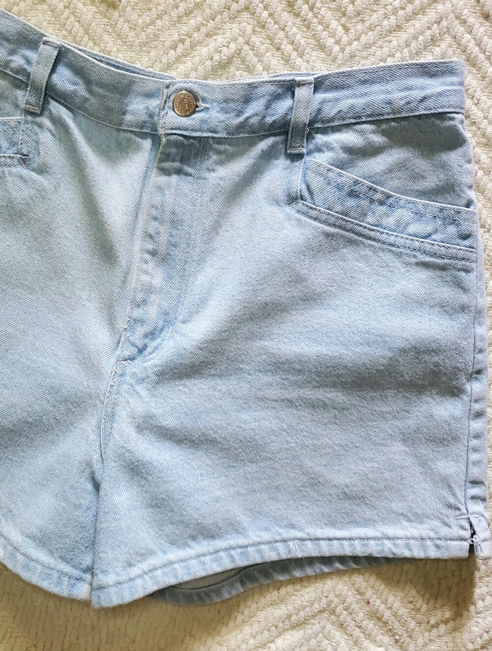 Vintage 90s Light Wash Denim Shorts Preppy Cowgirl